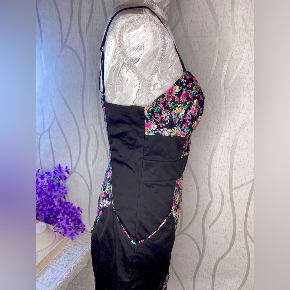 π· Guess π· Vintage Corset Style Floral Zipper Front Dress w/ Pockets - Picture 10 of 13